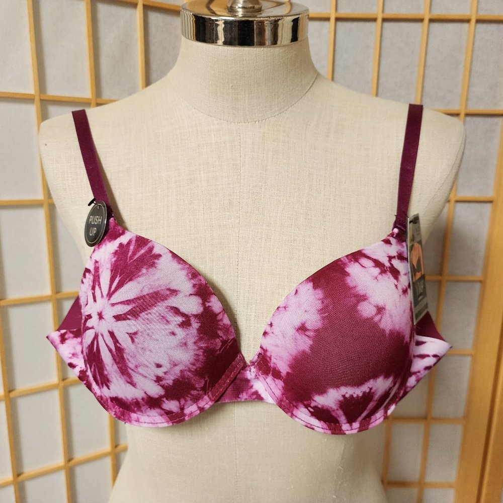 YMI‎ Push Up Bra - Burgundy and Pink Tie Dye - 36B - NWT
